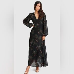 Chic Black Floral Maxi Dress
